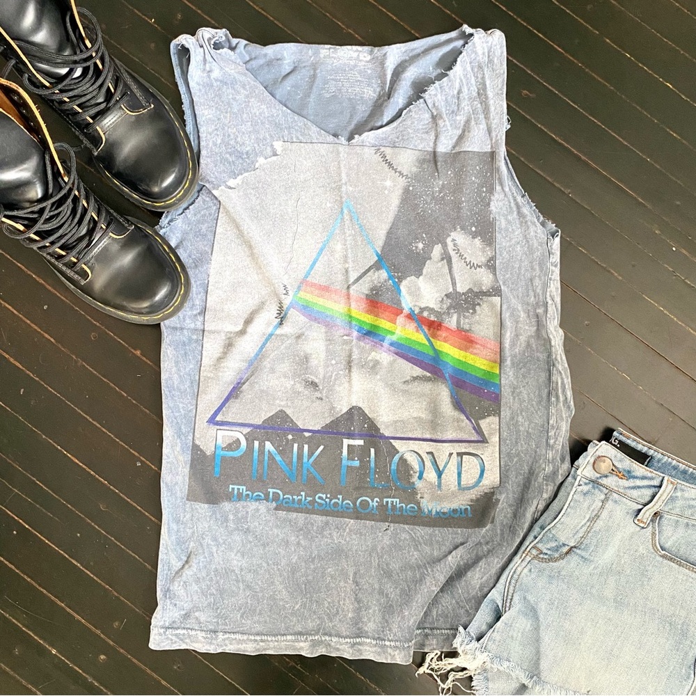 Pink Floyd Dark Side of the Moon Cut Off Tank Top Shirt
